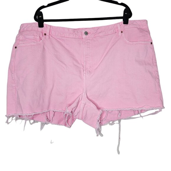 Old Navy 26 Denim Shorts Pink OG Straight Cut Off High Rise 3" Coquette Summer - Picture 1 of 5